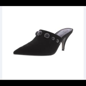 Tory Burch Black Pointed Studded Mule
